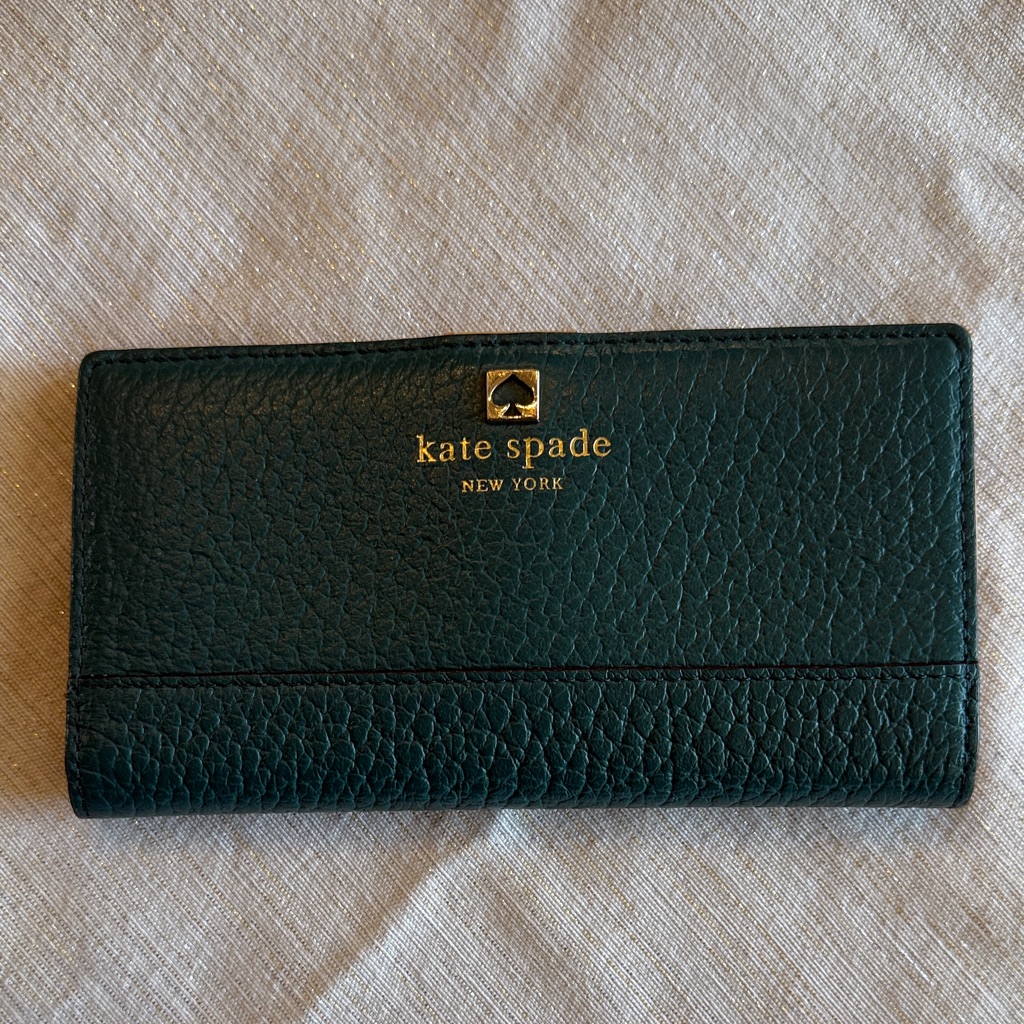 Kate Spade Dark Green Leather Card Holder Kate Spade Dark Green Leather Card Holder